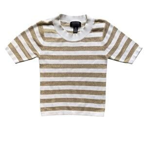 Vintage Premier Sports Striped Top ⭐ Retro Designer Tee 💛 Size XS